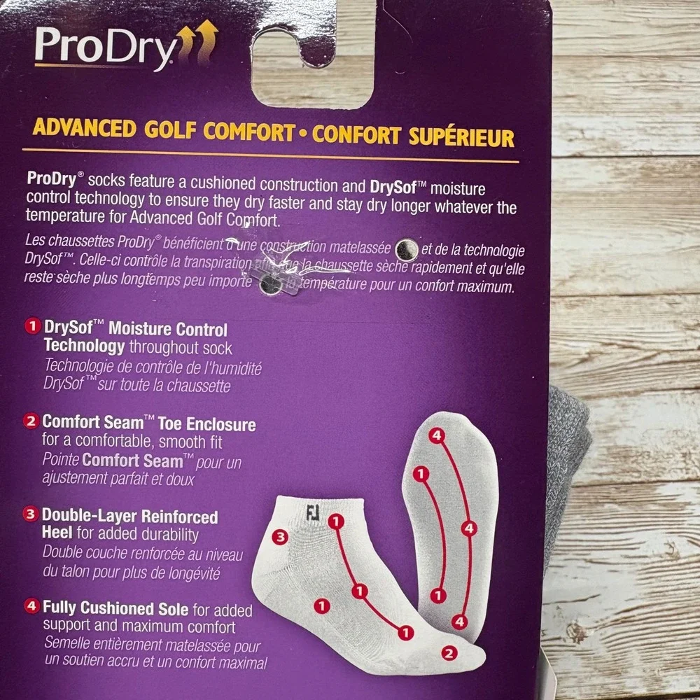 4 pair FootJoy ProDry Golf Socks Womens 6-9 Grey Low Cut‎ 2 (2 Pair Pack) 16915